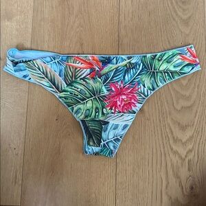 Rip Curl Tropical Print Bikini Bottom - Green and Red